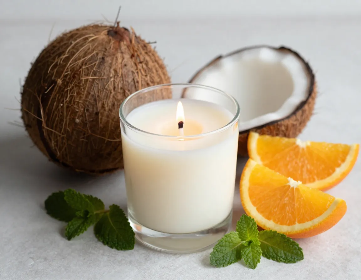 Fresh citrus and herb coconut wax candle